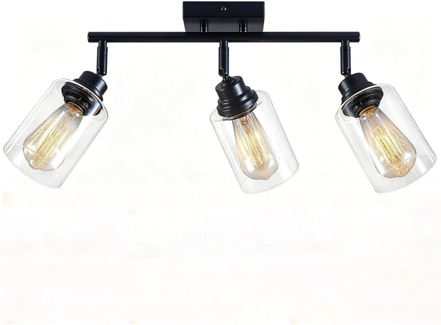 Main image of 3-Light Matte Black Track Lighting Ceiling Mount for Kitchen