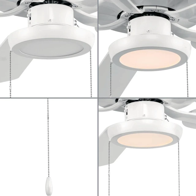 Alt view image 2 of 7 - Progress Lighting AirPro 7.5" LED Ceiling Fan Light Kit, Satin White