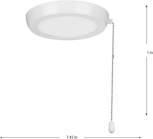 Alt view image 6 of 7 - Progress Lighting AirPro 7.5" LED Ceiling Fan Light Kit, Satin White