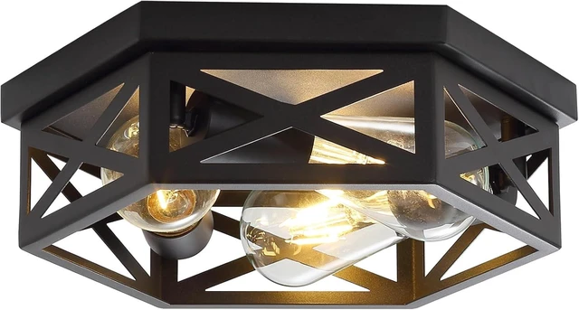 Main image of 13 inch Black Flush Mount Ceiling Light Fixture,1 Pack