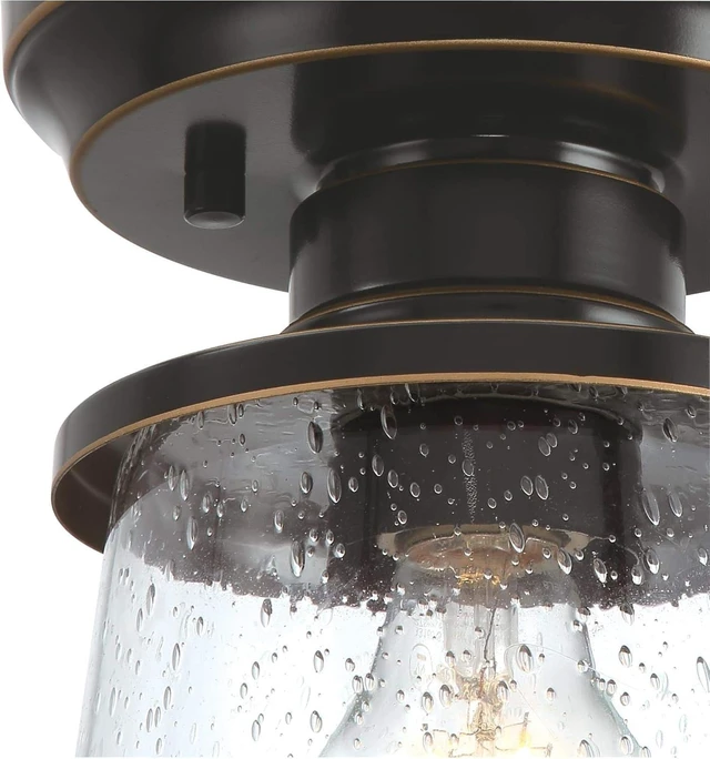 Alt view image 2 of 7 - Westinghouse 6113000 Emma Jane 7 Inch Vintage-Style One-Light Outdoor Semi Flush Mount Ceiling Light, Amber Bronze Finish, Clear Seeded Glass