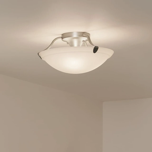 Alt view image 2 of 7 - Kichler 15.5" 3-Light Semi-Flush Mount Light, Brushed Nickel