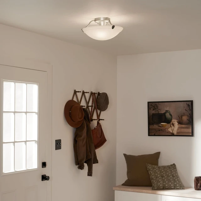 Alt view image 6 of 7 - Kichler 15.5" 3-Light Semi-Flush Mount Light, Brushed Nickel
