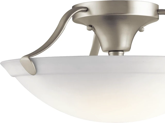 Alt view image 5 of 7 - Kichler 15.5" 3-Light Semi-Flush Mount Light, Brushed Nickel
