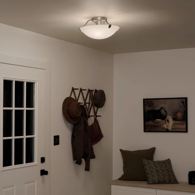 Alt view image 7 of 7 - Kichler 15.5" 3-Light Semi-Flush Mount Light, Brushed Nickel