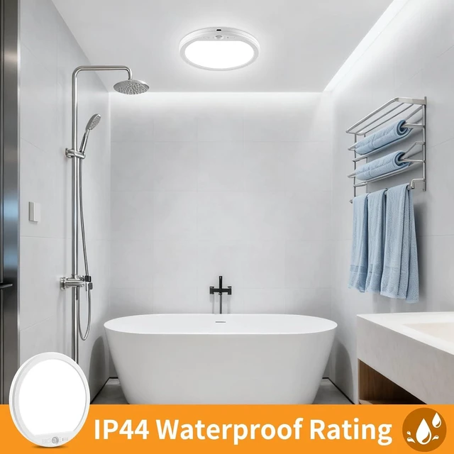Alt view image 7 of 7 - 2PCS 7" Rechargeable Motion Sensor Ceiling Light, 750LM Magnetic Wireless LED Light with Remote, IP44 Waterproof Battery Operated Ceiling Light for Closet Shower Stairs Hallway Garage Porch Pantry