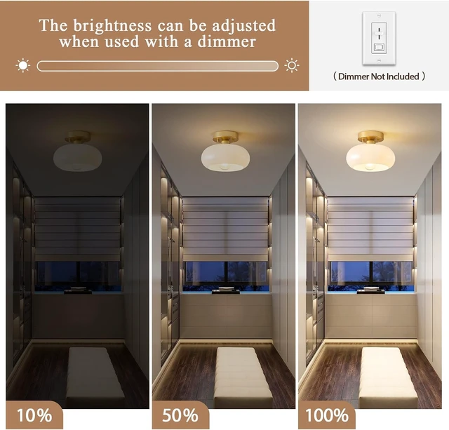 Alt view image 7 of 7 - Mid-Century Modern Gold Semi Flush Mount Ceiling Light 8.66 Inch