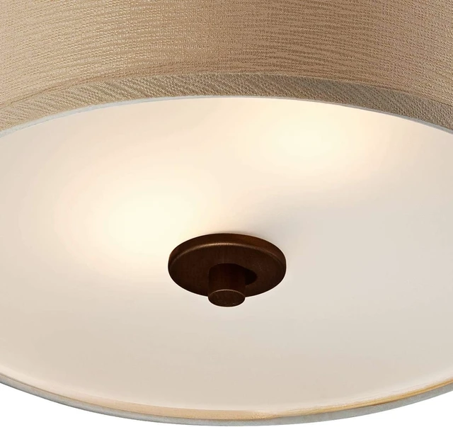 Alt view image 3 of 7 - Halsted 15" Wide Brushed Bronze Semi-Flush Mount Ceiling Light Fixture