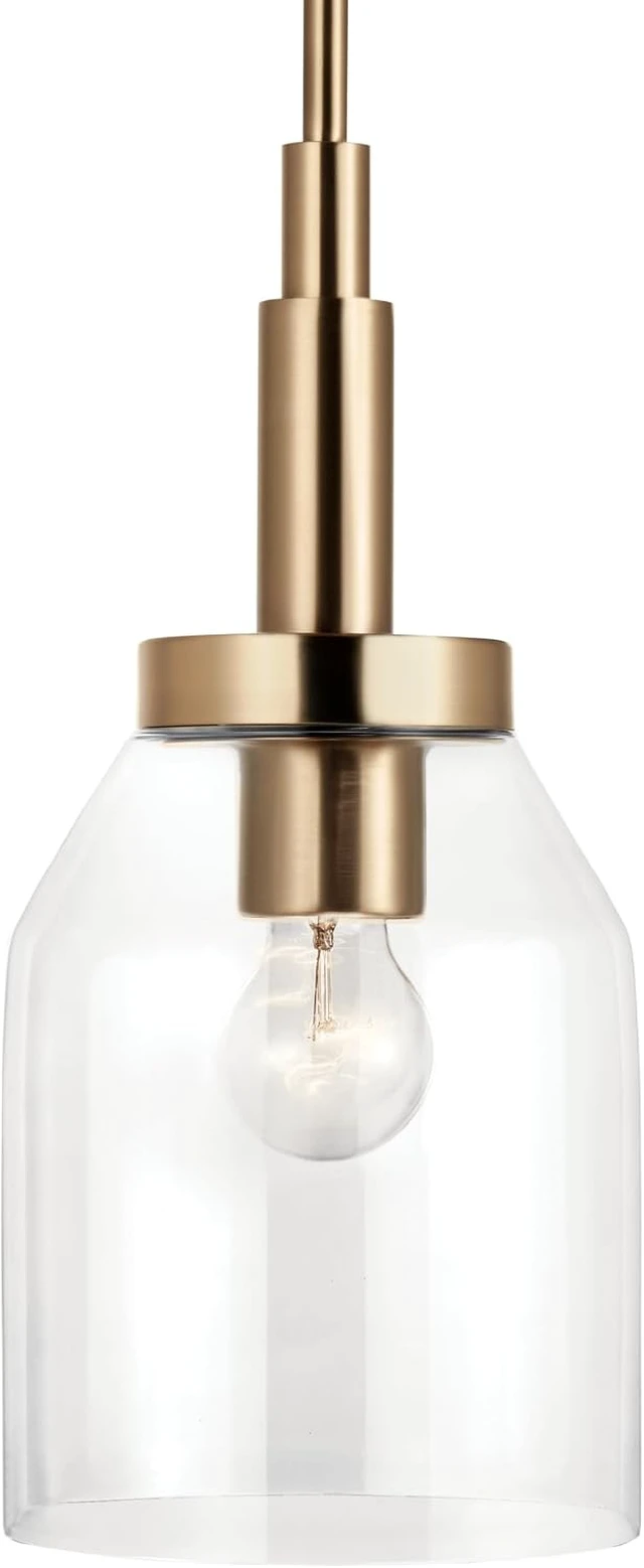 Alt view image 6 of 7 - Kichler Madden Mini Pendant Light, Clear Glass, Champagne Bronze