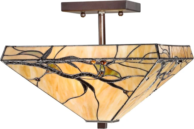Alt view image 5 of 7 - Budding Branch 14" Wide Tiffany-Style Ceiling Light Fixture