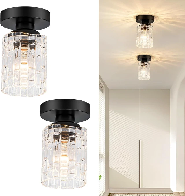 Main image of 2 Pack Black Ceiling Lights, Industrial Hallway Light Fixture