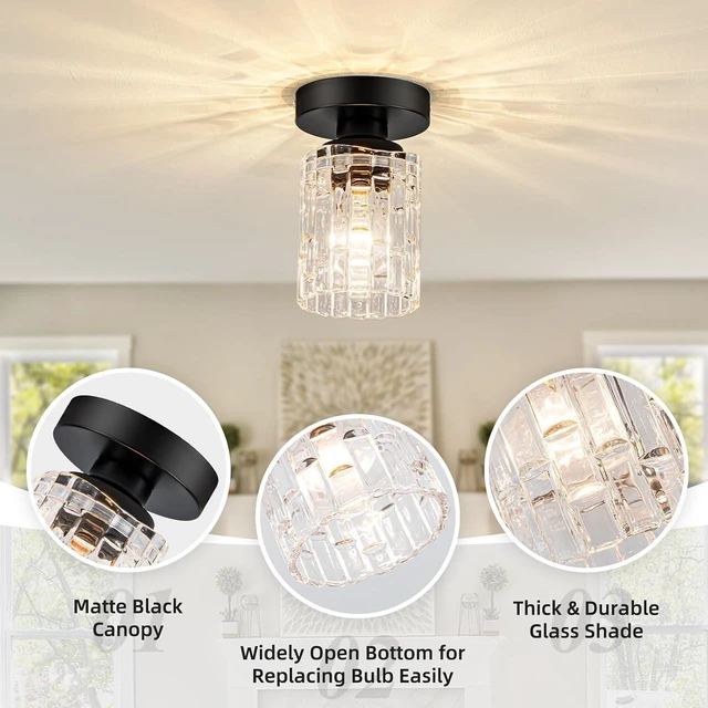 Alt view image 5 of 7 - 2 Pack Black Ceiling Lights, Industrial Hallway Light Fixture