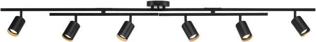Alt view image 7 of 7 - Waylon 6-Light Matte Black Track Lighting with Center Swivel Bars