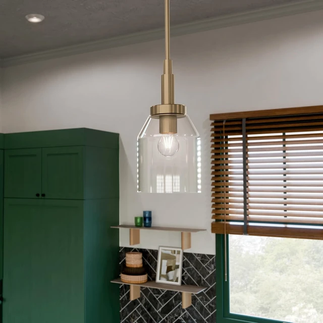 Alt view image 4 of 7 - Kichler Madden Mini Pendant Light, Clear Glass, Champagne Bronze