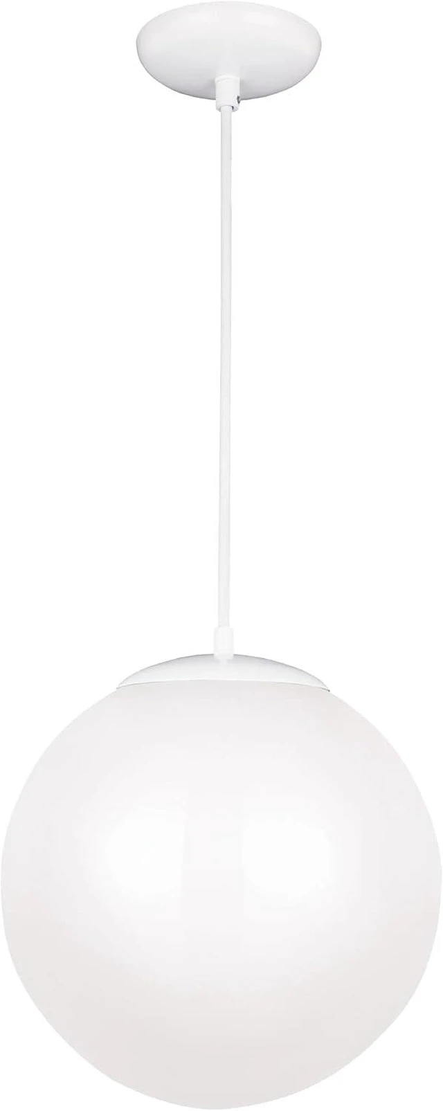 Main image of Generation Lighting Leo Hanging Globe Medium 1-Light Pendant in White