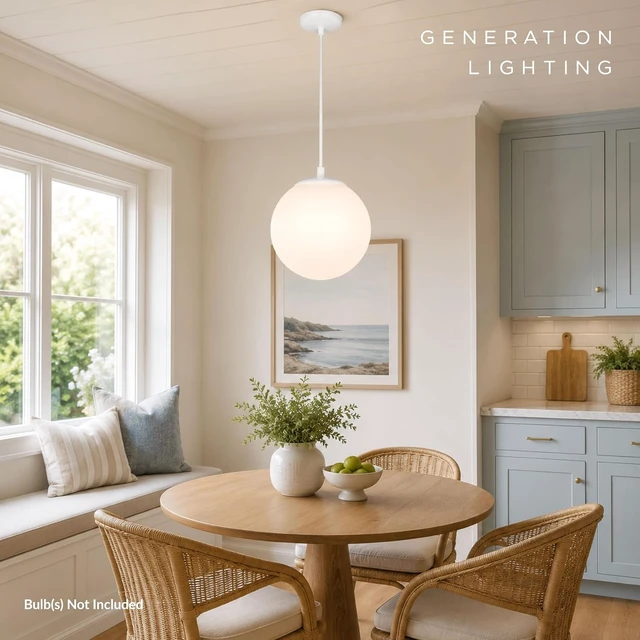 Alt view image 6 of 7 - Generation Lighting Leo Hanging Globe Medium 1-Light Pendant in White