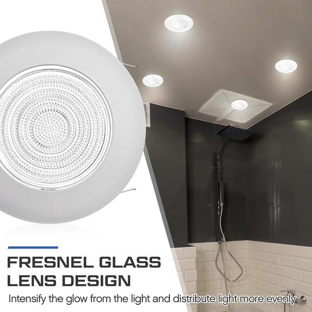 Alt view image 4 of 6 - Glooglitter 4 Pcs 6'' Shower Trim for Recessed Light Cover, White