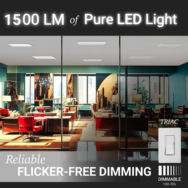Alt view image 6 of 7 - NUWATT 1x1 LED Light Panel Surface Mount Dimmable, 5CCT 2700K-5000K, CRI90