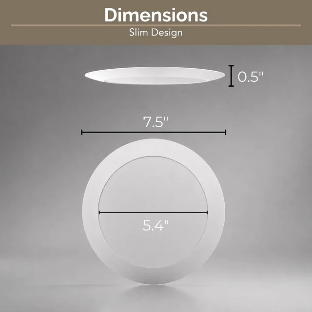 Alt view image 2 of 7 - Vivio Lighting 7.5 Inch White LED Disc Light - 2 Pack Dimmable Flush Mount Ceiling Light Fixture | 3CCT 3000K/4000K/5000K Selectable | ETL & UL Certified | for Kitchen, Closet, Bathroom, Patio