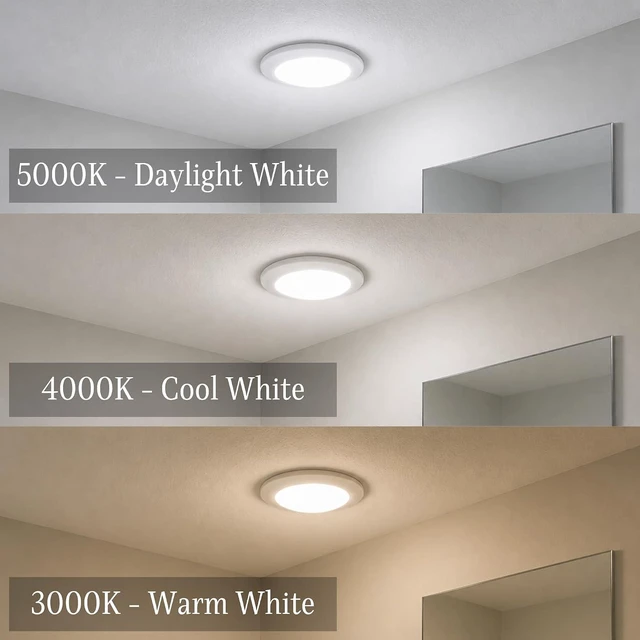 Alt view image 3 of 7 - Vivio Lighting 7.5 Inch White LED Disc Light - 2 Pack Dimmable Flush Mount Ceiling Light Fixture | 3CCT 3000K/4000K/5000K Selectable | ETL & UL Certified | for Kitchen, Closet, Bathroom, Patio