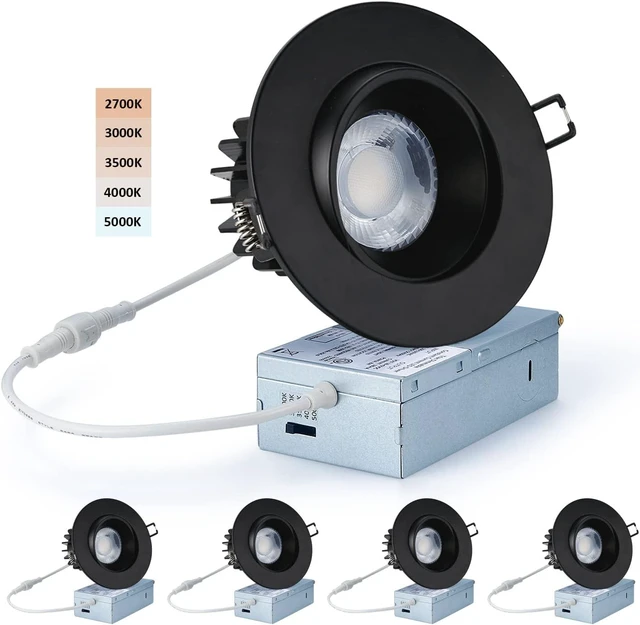Main image of POPANU 4 Inch Gimbal LED Recessed Lights 4 Pack,Adjustable Downlight,1200lm