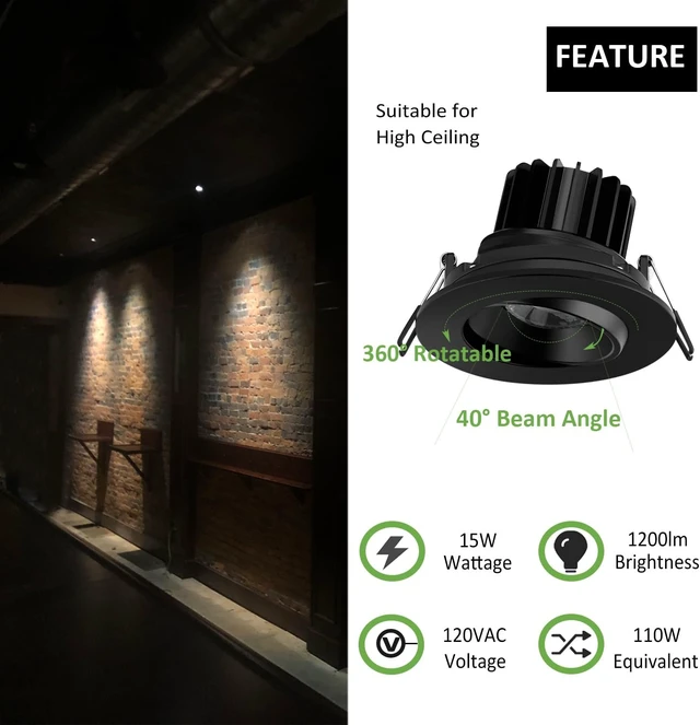 Alt view image 3 of 7 - POPANU 4 Inch Gimbal LED Recessed Lights 4 Pack,Adjustable Downlight,1200lm