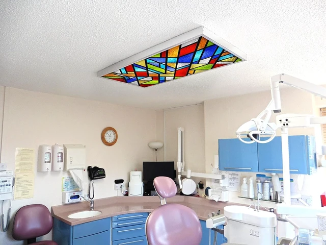 Alt view image 5 of 6 - OCTO LIGHTS Stained Glass Fluorescent Light Covers for Ceiling Lights, 2x4