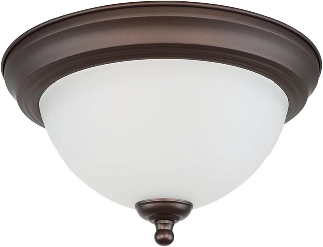Main image of Ceiling Light Fixture, 11 Inch Flush Mount Ceiling Light, Oil Rubbed Bronze Light Fixture with Frosted Glass Shade, Dome Light Fixtures for Bedroom Bathroom Hallway Kitchen Living Dining Indoor