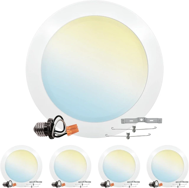 Main image of LUXRITE 8 Inch Dimmable LED Disk Lights, 27W, 2000LM, Energy Star (4 Pack)
