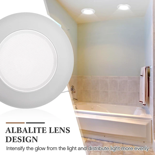 Alt view image 3 of 6 - Glooglitter 4 Pcs 6 Inch Shower Trim Recessed Light Covers with Lens