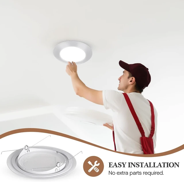 Alt view image 5 of 6 - Glooglitter 4 Pcs 6 Inch Shower Trim Recessed Light Covers with Lens
