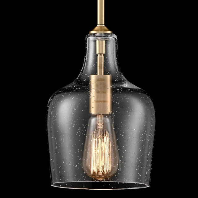 Alt view image 6 of 7 - Modern Farmhouse Gold Rod Pendant Light, Fits Sloped Ceilings