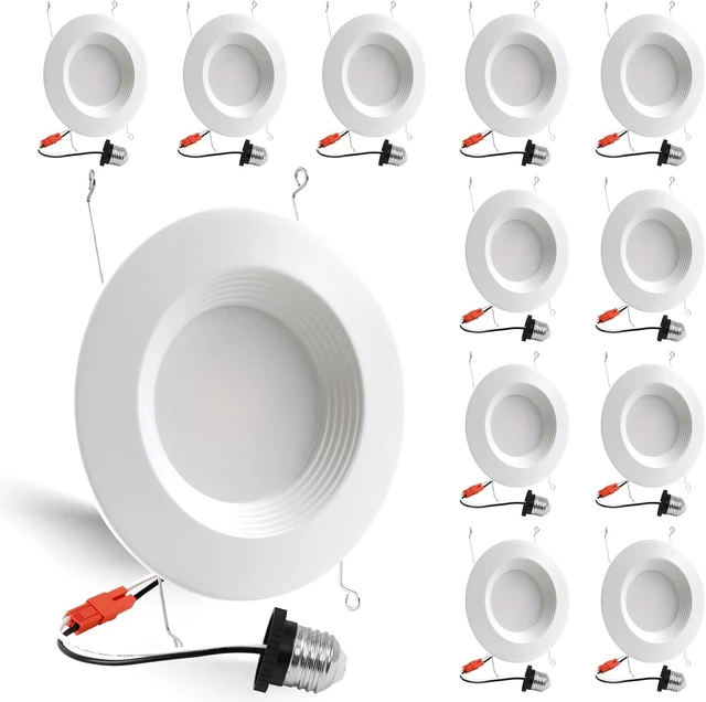 Main image of Energetic 5/6 Inch LED Recessed Lighting, 1000LM, 4000K Cool White, 13W=150W, Dimmable LED Can Light, Damp Rated, Simple Retrofit Installation, ETL Listed, 12 Pack