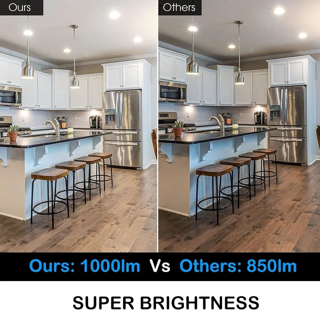 Alt view image 7 of 7 - Energetic 5/6 Inch LED Recessed Lighting, 1000LM, 4000K Cool White, 13W=150W, Dimmable LED Can Light, Damp Rated, Simple Retrofit Installation, ETL Listed, 12 Pack