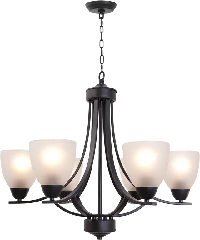Main image of Contemporary Chandeliers 6 Light Black Modern Pendant Light Rustic Vintage Dining Room Lighting Fixtures Hanging, Flush Mount Ceiling Light for Bedroom Living Room