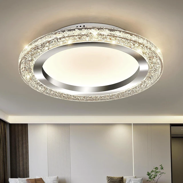 Main image of UOFUS 28W LED Flush Mount Ceiling Light Chrome 12inch Modern Round Ceiling Light Fixture 3000K-6000K Super Bright Circle Ceiling Lamp for Bedroom Kitchen Dining Room Entryway Hallway Foyer