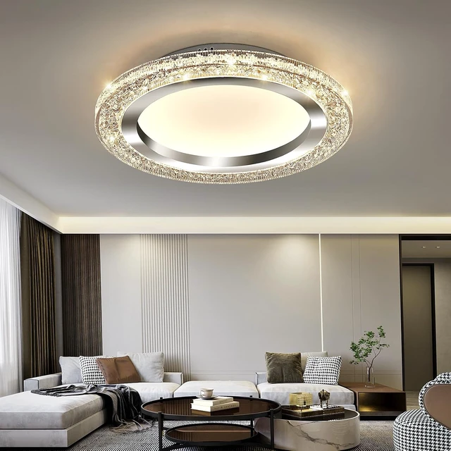 Alt view image 5 of 7 - UOFUS 28W LED Flush Mount Ceiling Light Chrome 12inch Modern Round Ceiling Light Fixture 3000K-6000K Super Bright Circle Ceiling Lamp for Bedroom Kitchen Dining Room Entryway Hallway Foyer