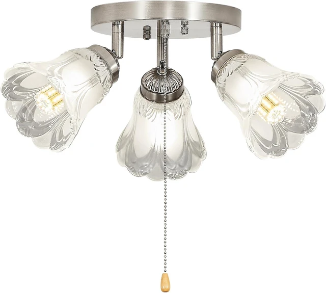 Main image of 3-Light Flush Mount Ceiling Light with Pull Chain