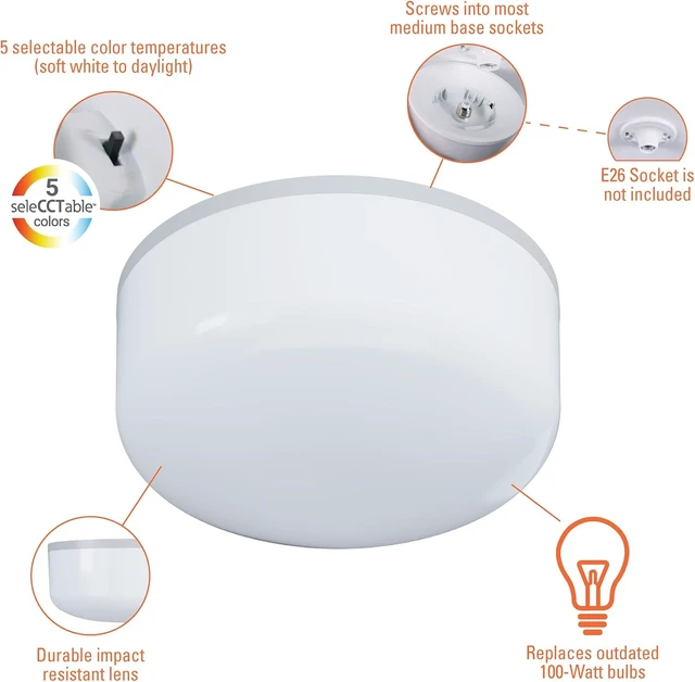 Alt view image 3 of 7 - HALO Spin Light 6 in Flush Mount LED Screw-in Ceiling Light Fixture