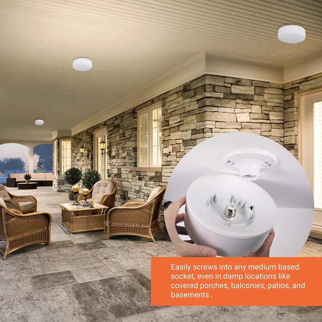 Alt view image 4 of 7 - HALO Spin Light 6 in Flush Mount LED Screw-in Ceiling Light Fixture