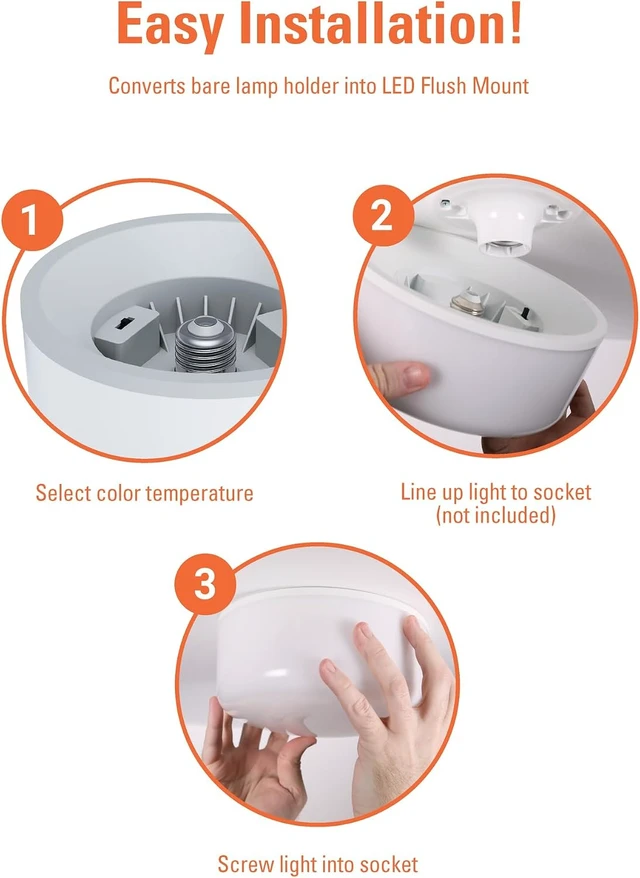 Alt view image 6 of 7 - HALO Spin Light 6 in Flush Mount LED Screw-in Ceiling Light Fixture