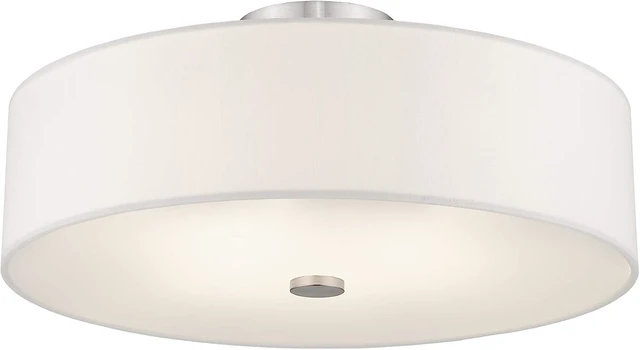 Alt view image 4 of 7 - Livex Lighting 51055-91 4-Light Semi Flush Ceiling Light, Brushed Nickel
