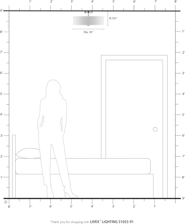 Alt view image 7 of 7 - Livex Lighting 51055-91 4-Light Semi Flush Ceiling Light, Brushed Nickel