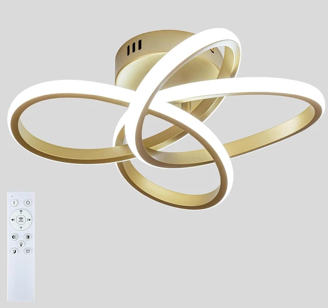 Main image of Modern Ceiling Light, 36W LED Dimmable Ceiling Light with Remote Control, Color Temperature Changing, Gold Small Chandelier for Bedroom, Entryway, Hallway, Kitchen