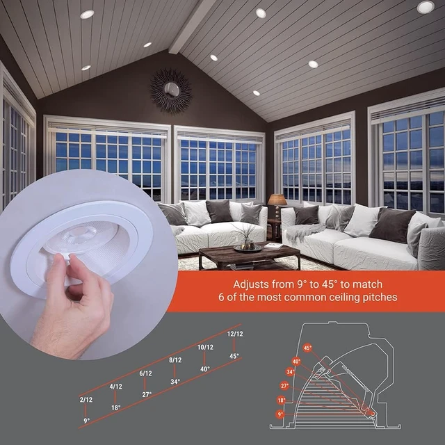 Alt view image 4 of 7 - HALO RLS 6 inch Slope Canless LED Recessed Lighting 5CCT 1600lm