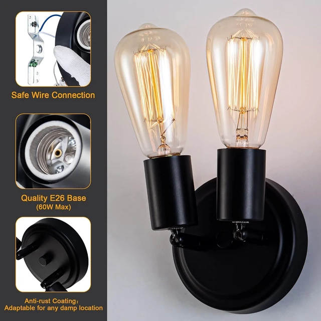 Alt view image 3 of 7 - Semi Flush Mount 2Light Ceiling Light Matte Black with E26 Base Modern Chandelier for Farmhouse Kitchen Dining Room Bedroom Study Living Room.