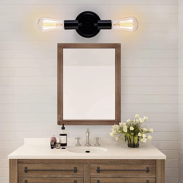 Alt view image 5 of 7 - Semi Flush Mount 2Light Ceiling Light Matte Black with E26 Base Modern Chandelier for Farmhouse Kitchen Dining Room Bedroom Study Living Room.
