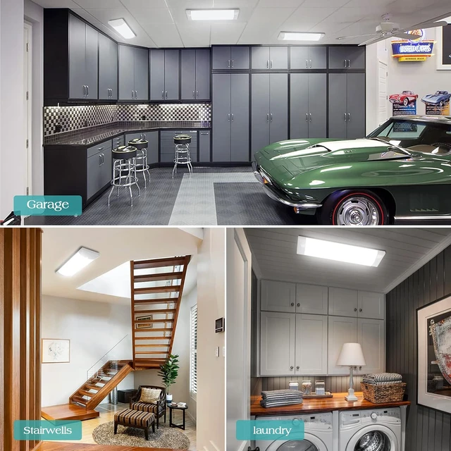 Alt view image 7 of 7 - ANTLUX 2FT LED Kitchen Puff Ceiling Light Fixture 20W 4000K, 2 Pack