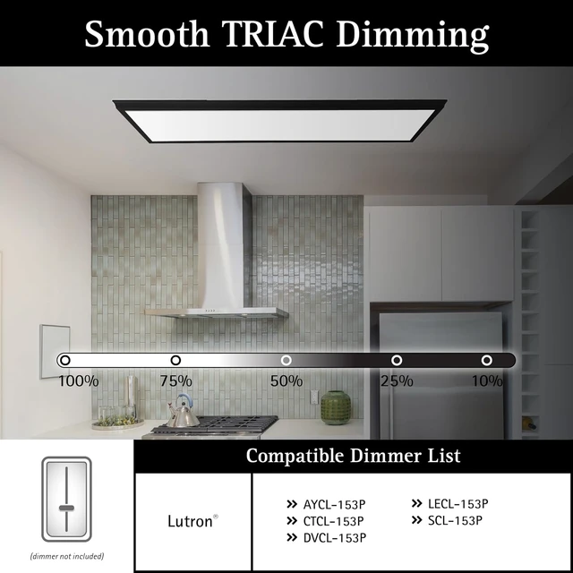 Alt view image 4 of 7 - Ultralux Deco 1x4 Surface Mount LED Panel Dimmable 5CCT Matte Black 1Pk