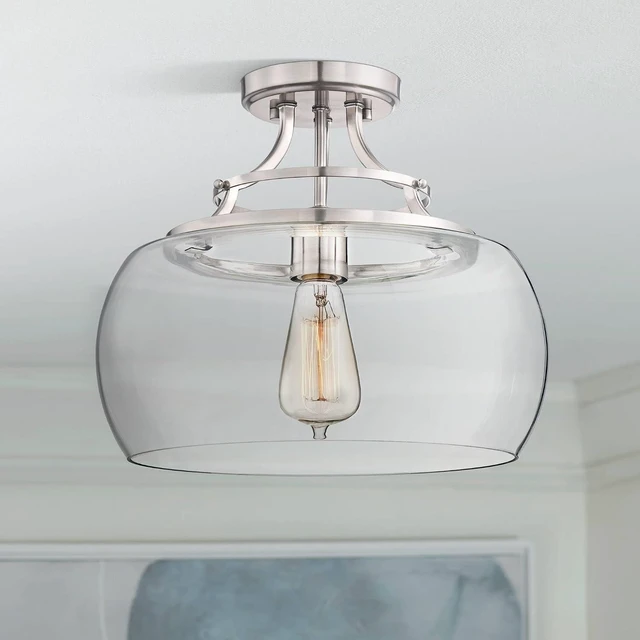 Main image of Charleston 13 1/2" Wide Brushed Nickel LED Ceiling Light Fixture